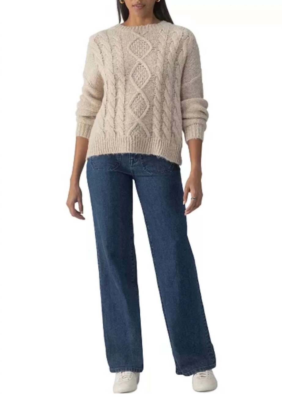 NWT Sanctuary Cozy Cable Stitch Crewneck Sweater L